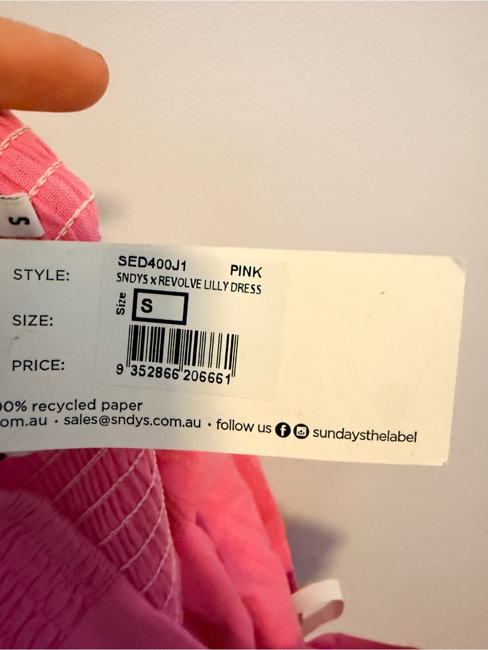 NEW SNDYS x REVOLVE Lilly Maxi Dress in Pink Strapless Cotton Linen Midi Small - Picture 6 of 6